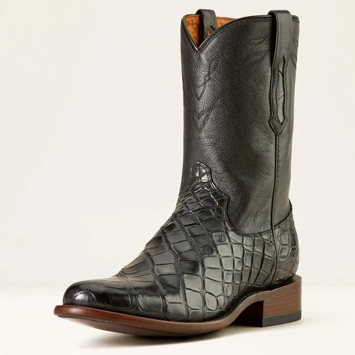 Bench Made Clanton Western Boot Black American Alligatormidnight Black Men Ariat Western Boots