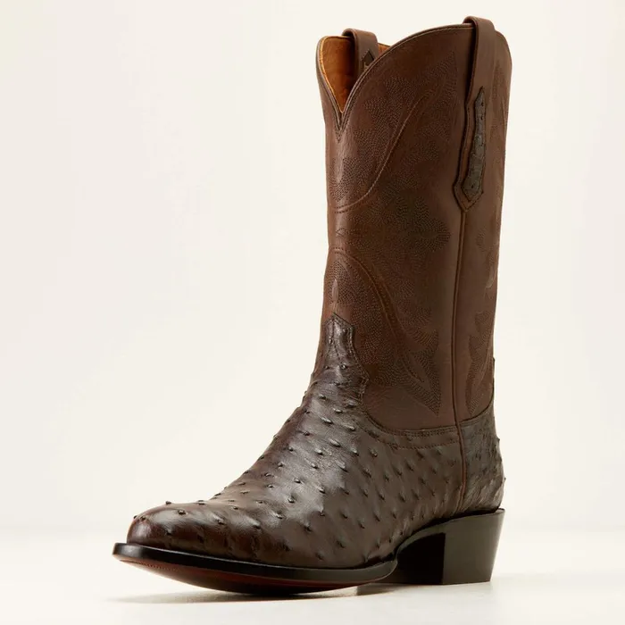 Bench Made James Western Boot Espresso Full Quill Ostrich Men Ariat Western Boots