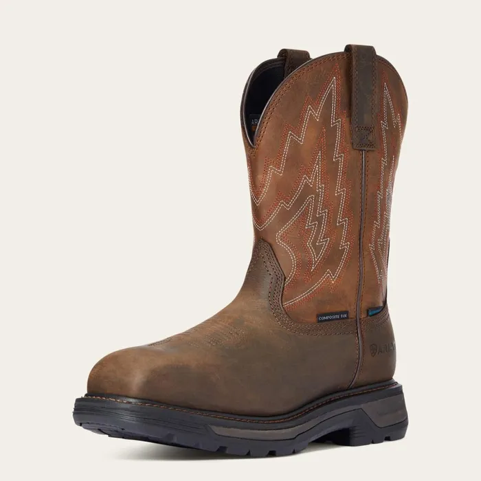 Big Rig Waterproof Composite Toe Work Boot Dark Brown Men Ariat Work Boots