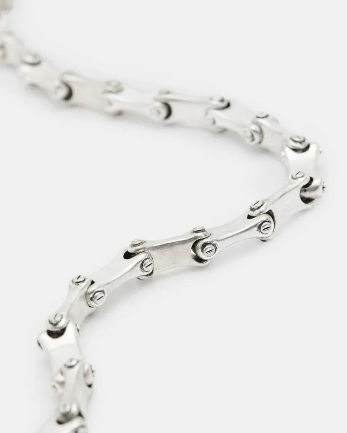 Biker Chain Carabiner Necklace Warm Silver Men AllSaints Jewelry