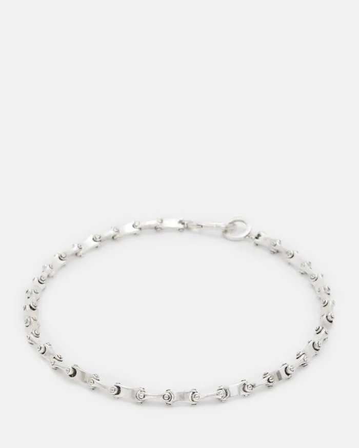 Biker Chain Carabiner Necklace Warm Silver Men AllSaints Jewelry