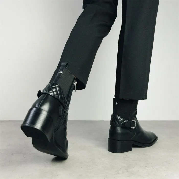 Black Boots Women Moda In Pelle Cellia Black Leather