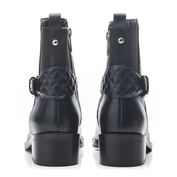 Black Boots Women Moda In Pelle Cellia Black Leather