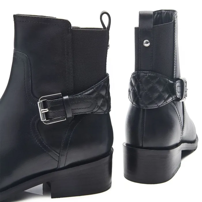 Black Boots Women Moda In Pelle Cellia Black Leather