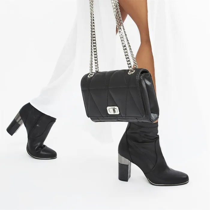 Black Boots Women Moda In Pelle Lorita Black Porvair