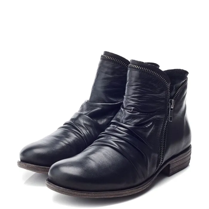 Black Boots Women Moda In Pelle Orelie Black Leather