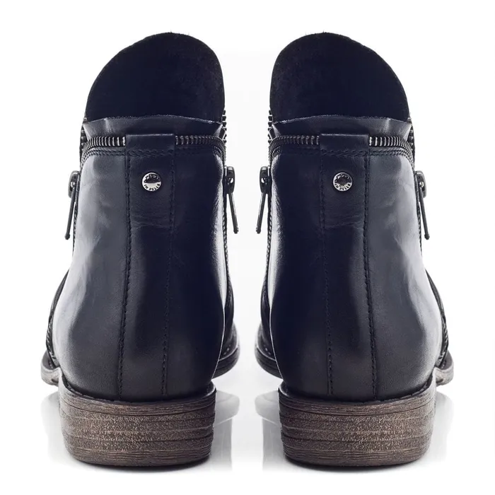 Black Boots Women Moda In Pelle Orelie Black Leather