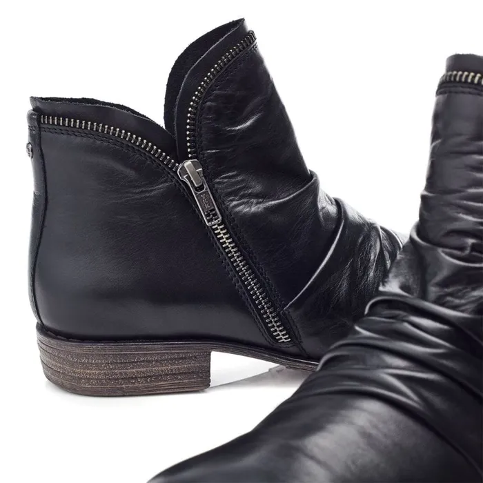 Black Boots Women Moda In Pelle Orelie Black Leather