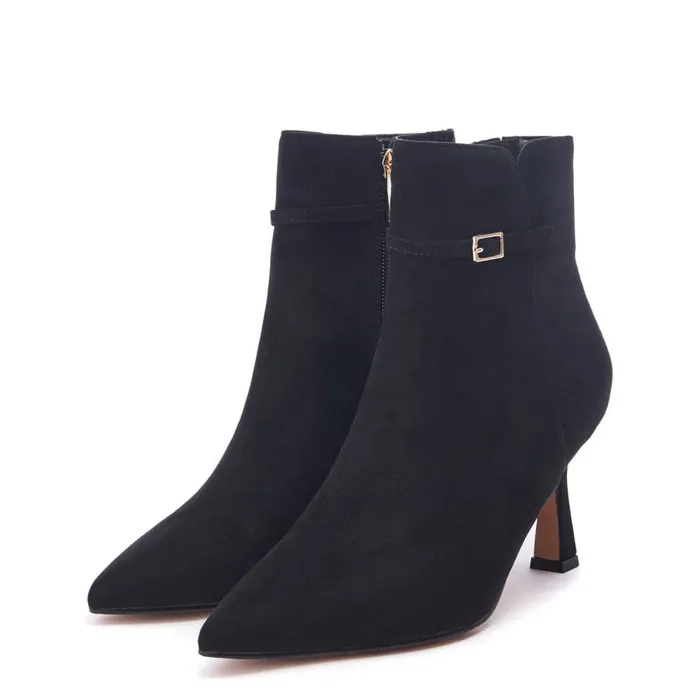 Black Boots Women Moda In Pelle Pierres Black Alcantara