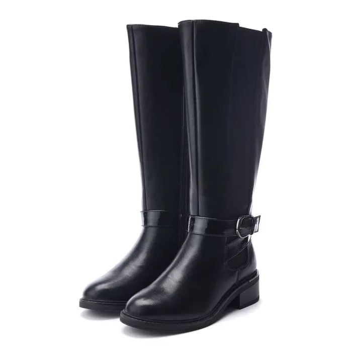 Black Boots Women Moda In Pelle Shanelle Black Porvair