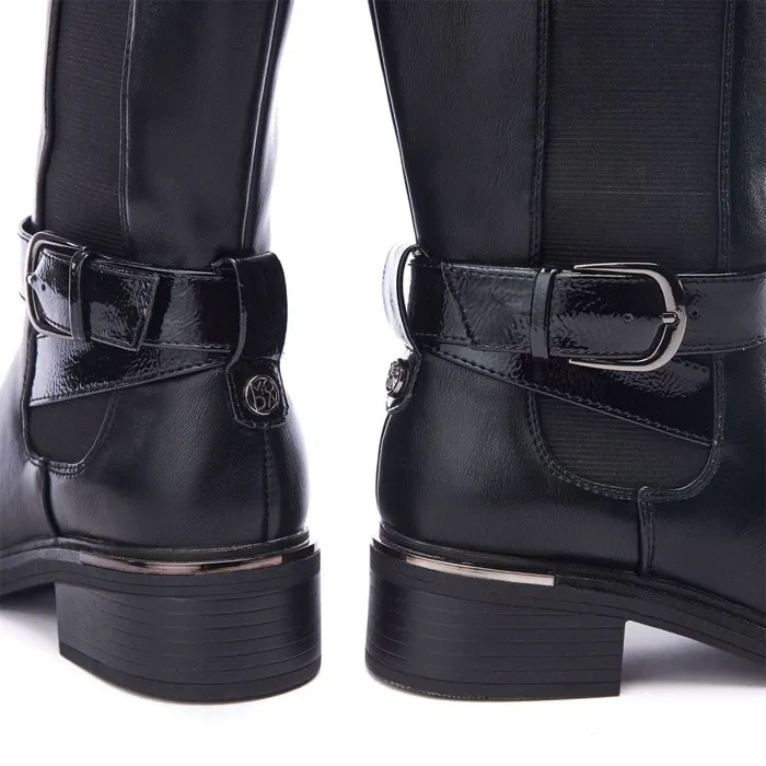 Black Boots Women Moda In Pelle Shanelle Black Porvair