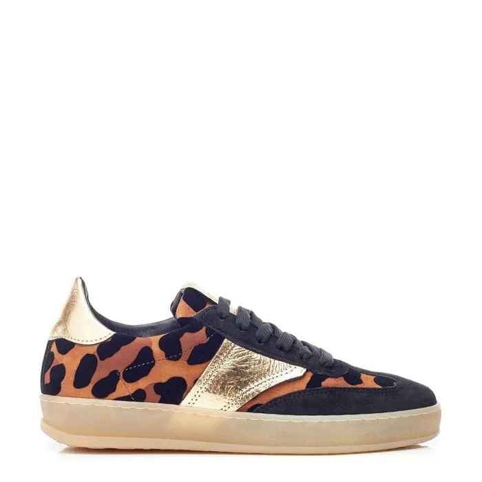 Black Trainers Women Moda In Pelle Bennet Black 8211 Leopard Leather