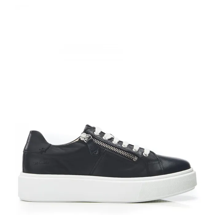 Black Trainers Women Moda In Pelle Shoon Sh Idria Black Leather