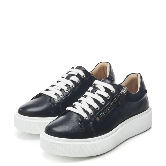 Black Trainers Women Moda In Pelle Shoon Sh Idria Black Leather