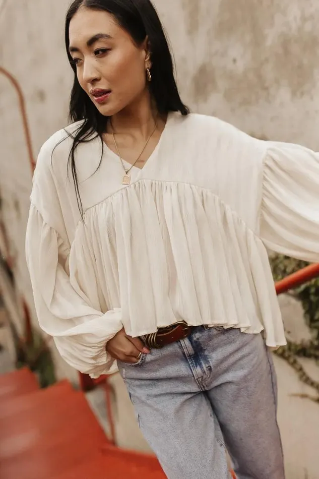 Bohme Blouses Bailey Textured Blouse Ivory 8211 Women