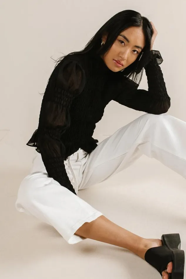 Bohme Blouses Evie Smocked Blouse In Black Black 8211 Women