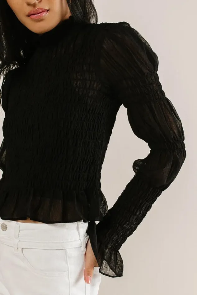 Bohme Blouses Evie Smocked Blouse In Black Black 8211 Women Bohme Blouses Evie Smocked Blouse In Black Black 8211 Women