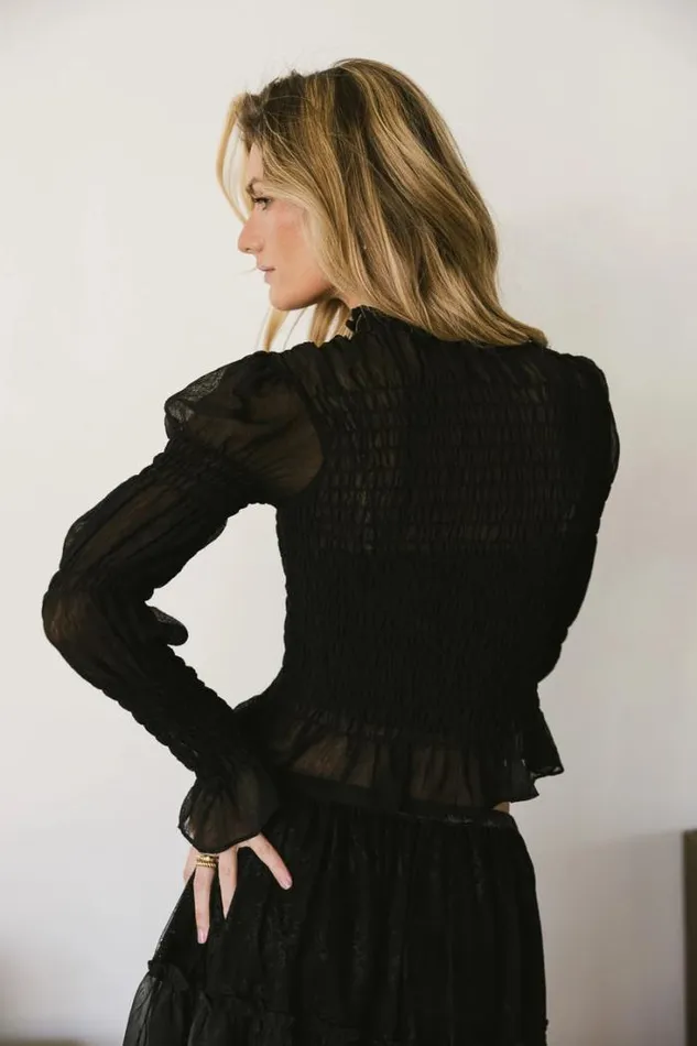Bohme Blouses Evie Smocked Blouse In Black Black 8211 Women Bohme Blouses Evie Smocked Blouse In Black Black 8211 Women
