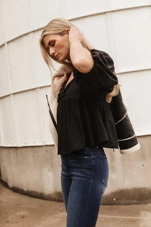 Bohme Blouses Kasey Babydoll Blouse In Black Black 8211 Women Bohme Blouses Kasey Babydoll Blouse In Black Black 8211 Women