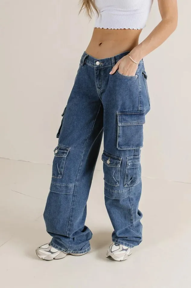 Bohme Denim Phoebe Cargo Jeans In Medium Wash Medium Wash 8211 Women