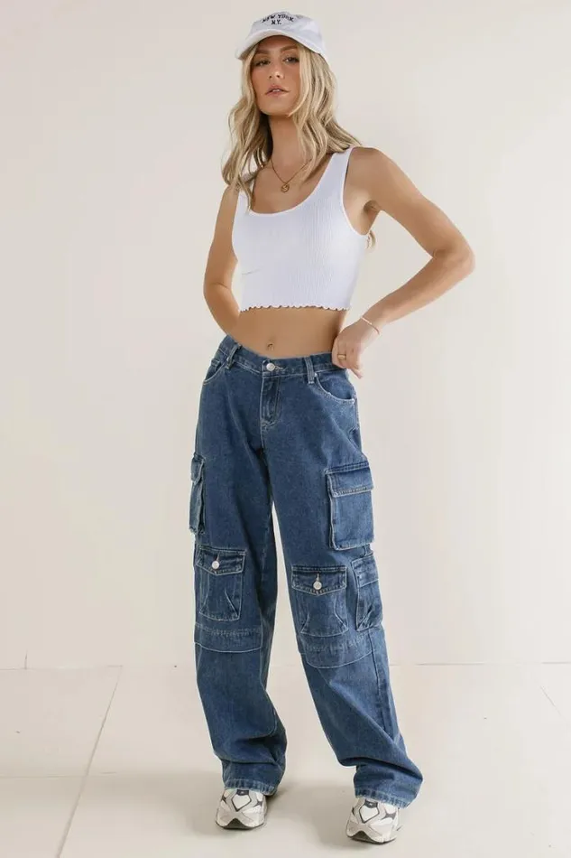 Bohme Denim Phoebe Cargo Jeans In Medium Wash Medium Wash 8211 Women Bohme Denim Phoebe Cargo Jeans In Medium Wash Medium Wash 8211 Women