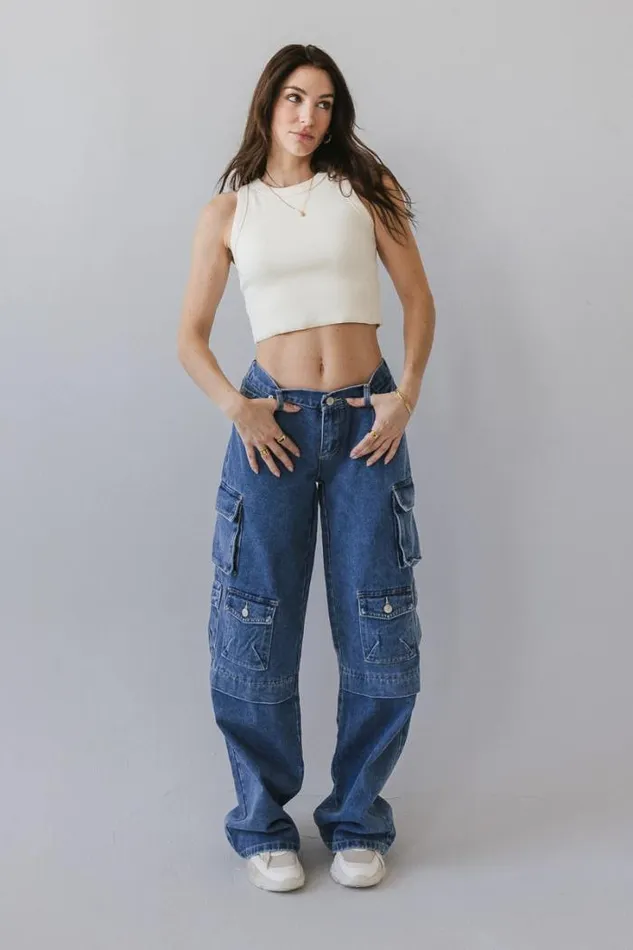 Bohme Denim Phoebe Cargo Jeans In Medium Wash Medium Wash 8211 Women Bohme Denim Phoebe Cargo Jeans In Medium Wash Medium Wash 8211 Women