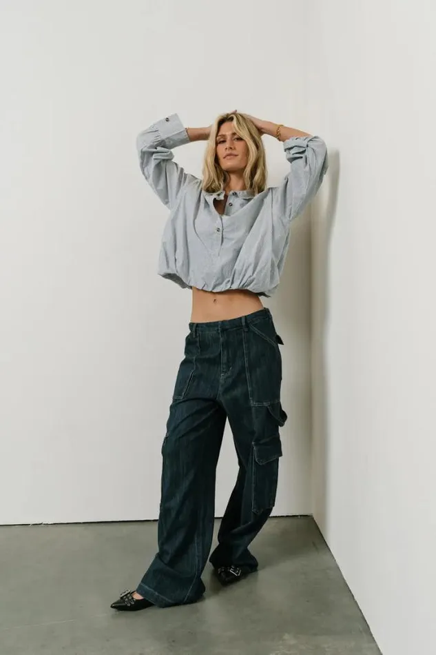 Bohme Denim Sara Cargo Jeans Dark Wash 8211 Women
