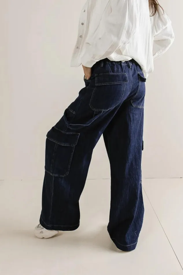 Bohme Denim Sara Cargo Jeans Dark Wash 8211 Women Bohme Denim Sara Cargo Jeans Dark Wash 8211 Women