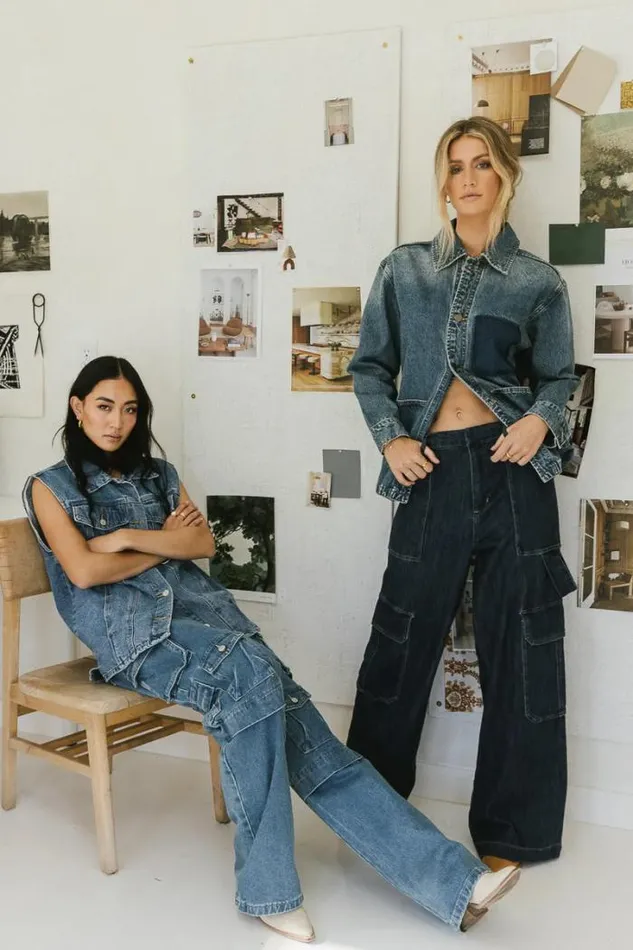 Bohme Denim Sara Cargo Jeans Dark Wash 8211 Women Bohme Denim Sara Cargo Jeans Dark Wash 8211 Women