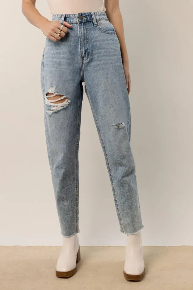 Bohme Denim Vick Distressed Mom Jeans 8211 FINAL SALE Medium Wash 8211 Women