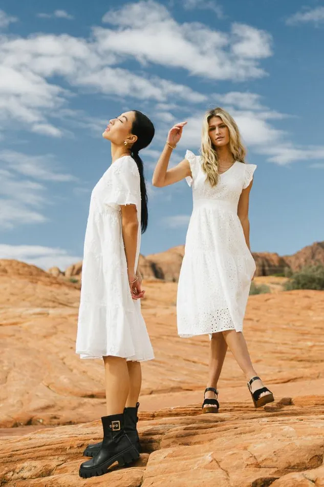 Bohme Dresses Allison Embroidered Dress Ivory 8211 Women