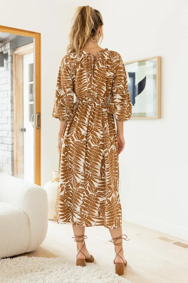 Bohme Dresses Alyce Printed Dress 8211 FINAL SALE Camel 8211 Women Bohme Dresses Alyce Printed Dress 8211 FINAL SALE Camel 8211 Women