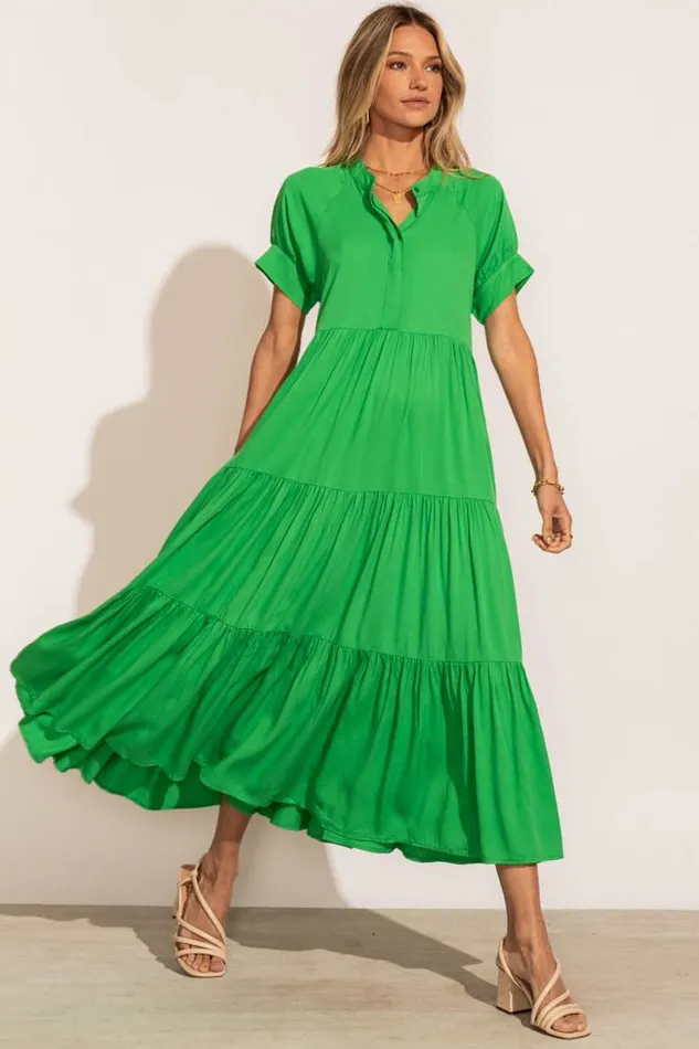 Bohme Dresses Amanda Tiered Dress In Kelly Green 8211 FINAL SALE Kelly Green 8211 Women