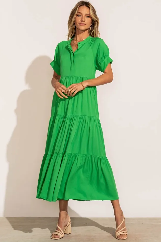 Bohme Dresses Amanda Tiered Dress In Kelly Green 8211 FINAL SALE Kelly Green 8211 Women Bohme Dresses Amanda Tiered Dress In Kelly Green 8211 FINAL SALE Kelly Green 8211 Women