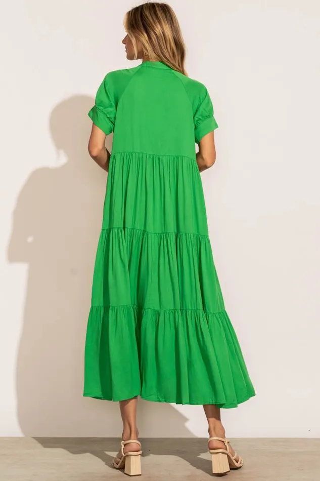 Bohme Dresses Amanda Tiered Dress In Kelly Green 8211 FINAL SALE Kelly Green 8211 Women Bohme Dresses Amanda Tiered Dress In Kelly Green 8211 FINAL SALE Kelly Green 8211 Women