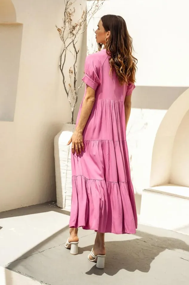 Bohme Dresses Amanda Tiered Dress In Orchid 8211 FINAL SALE Orchid 8211 Women Bohme Dresses Amanda Tiered Dress In Orchid 8211 FINAL SALE Orchid 8211 Women