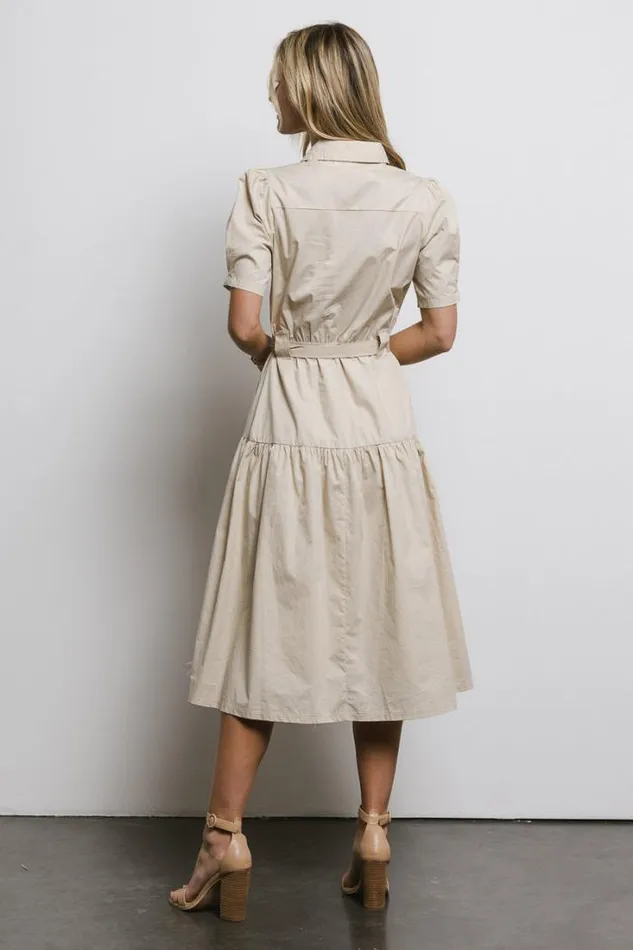 Bohme Dresses Britta Poplin Dress In Taupe Taupe 8211 Women Bohme Dresses Britta Poplin Dress In Taupe Taupe 8211 Women