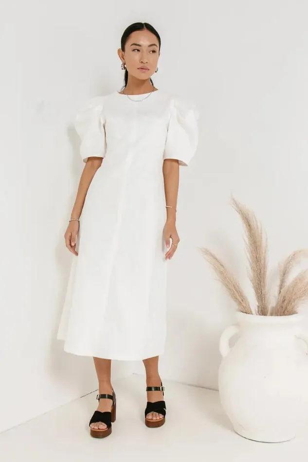 Bohme Dresses Campbell Denim Dress In Cream Cream 8211 Women