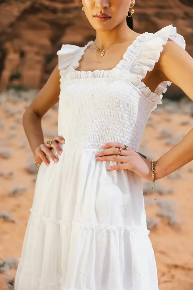Bohme Dresses Floral Embroidered Smocked Dress In Cream Cream 8211 Women Bohme Dresses Floral Embroidered Smocked Dress In Cream Cream 8211 Women