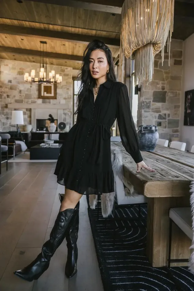 Bohme Dresses Gabriella Button Up Dress Black 8211 Women
