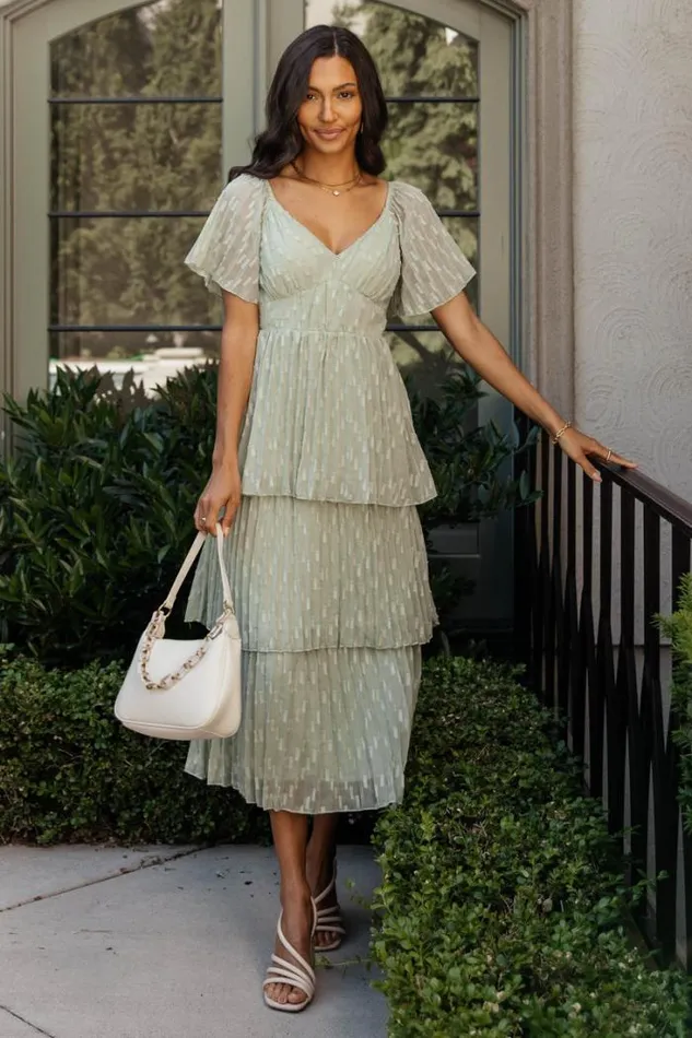 Bohme Dresses Hallie Midi Dress In Sage 8211 FINAL SALE Sage 8211 Women Bohme Dresses Hallie Midi Dress In Sage 8211 FINAL SALE Sage 8211 Women