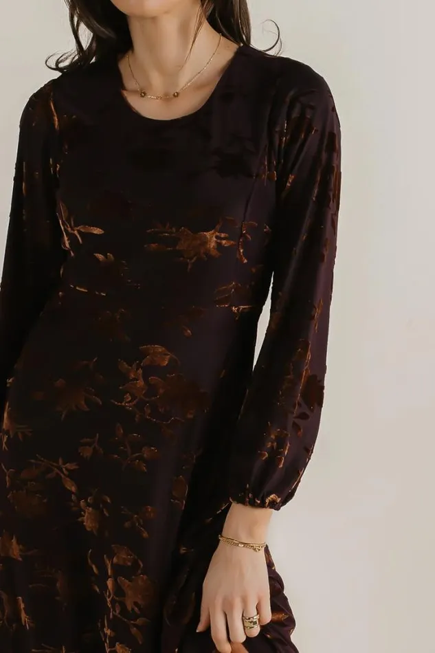 Bohme Dresses Jane Velvet Midi Dress Maroon 8211 Women