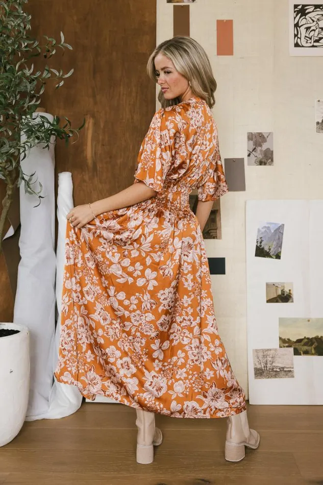 Bohme Dresses Jaslyn Floral Midi Dress In Camel Camel 8211 Women Bohme Dresses Jaslyn Floral Midi Dress In Camel Camel 8211 Women