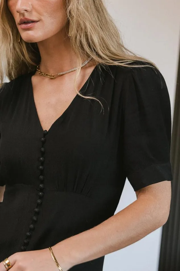 Bohme Dresses Lia Button Detail Dress In Black Black 8211 Women Bohme Dresses Lia Button Detail Dress In Black Black 8211 Women