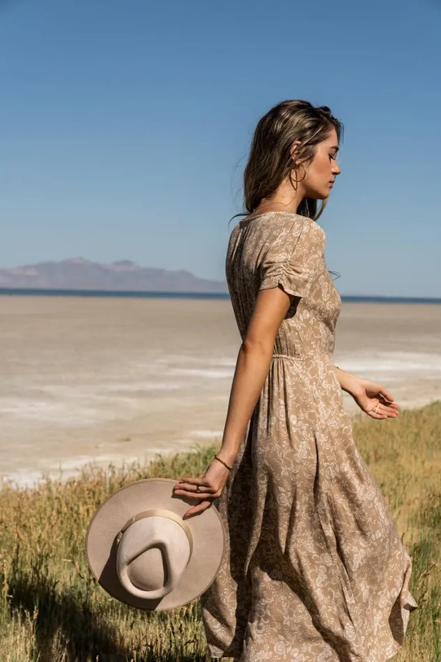 Bohme Dresses Lindsey Floral Dress In Taupe 8211 FINAL SALE Taupe 8211 Women Bohme Dresses Lindsey Floral Dress In Taupe 8211 FINAL SALE Taupe 8211 Women