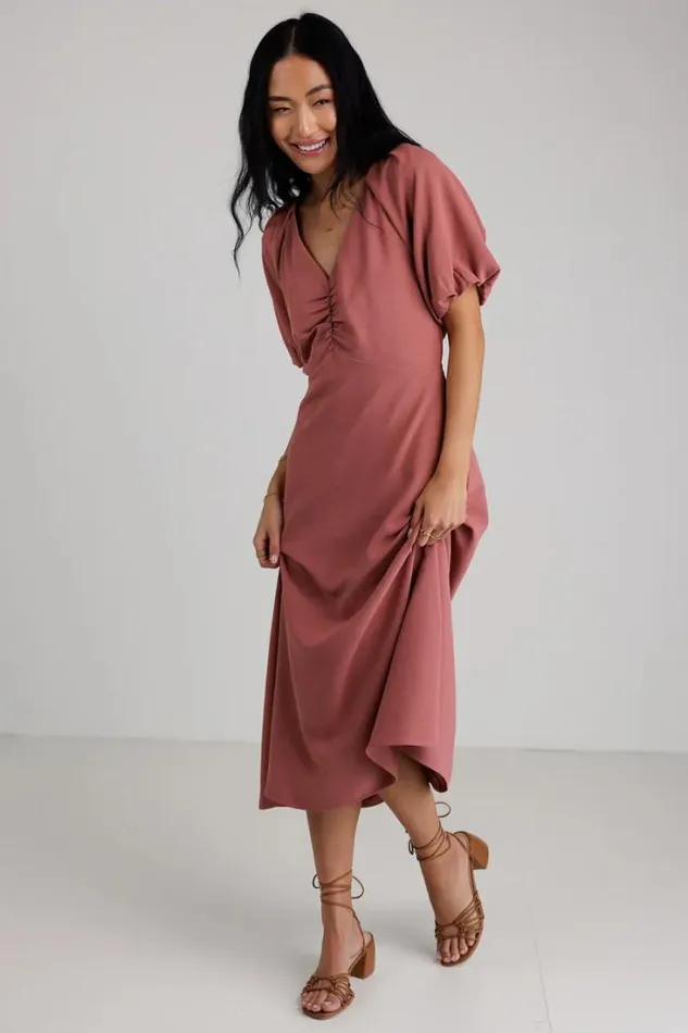 Bohme Dresses Maeve Midi Dress In Mauve Mauve 8211 Women Bohme Dresses Maeve Midi Dress In Mauve Mauve 8211 Women