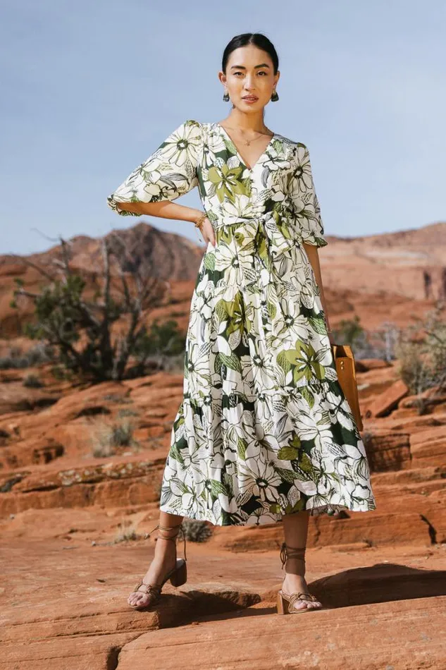 Bohme Dresses Malia Floral Dress Green 8211 Women