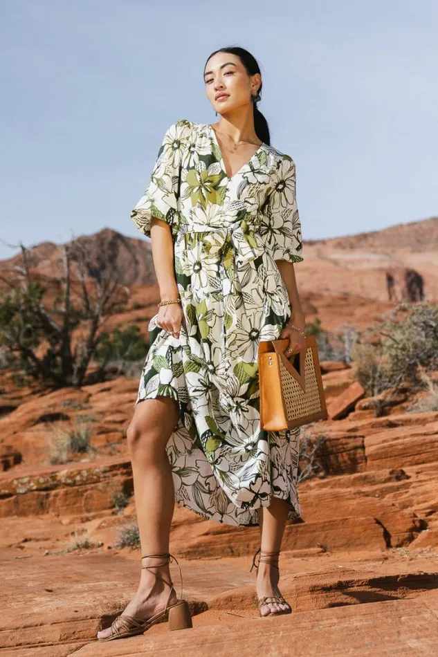 Bohme Dresses Malia Floral Dress Green 8211 Women Bohme Dresses Malia Floral Dress Green 8211 Women