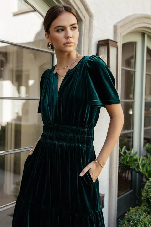 Bohme Dresses Marlowe Velvet Dress In Emerald Emerald 8211 Women Bohme Dresses Marlowe Velvet Dress In Emerald Emerald 8211 Women