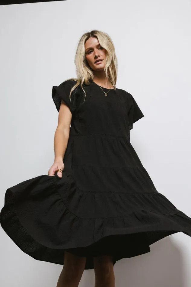 Bohme Dresses Neve Textured Midi Dress In Black Black 8211 Women